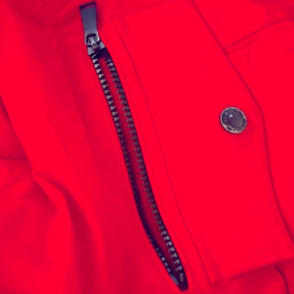 BCBGeneration Red Hooded Coat w/ Detachable Faux Fur & Black Sweater Cuf… - Picture 3 of 6